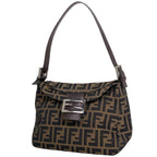 Fendi Shoulder Bag Zucca Pattern Canvas Brown