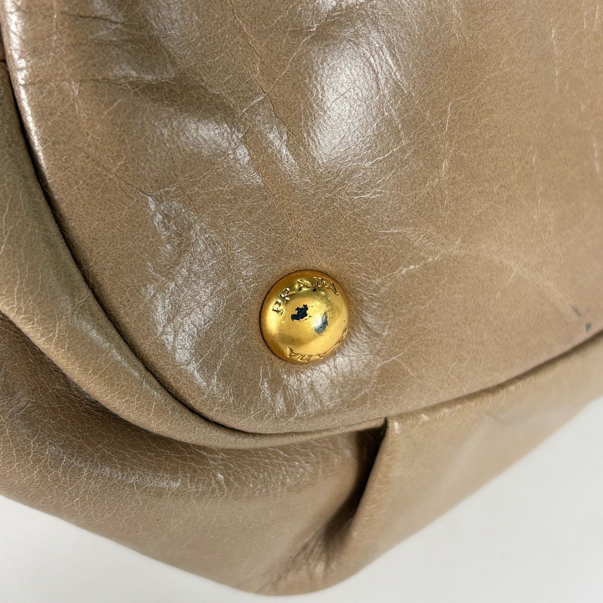 Prada Handbag 2-Way Leather Beige — view 4