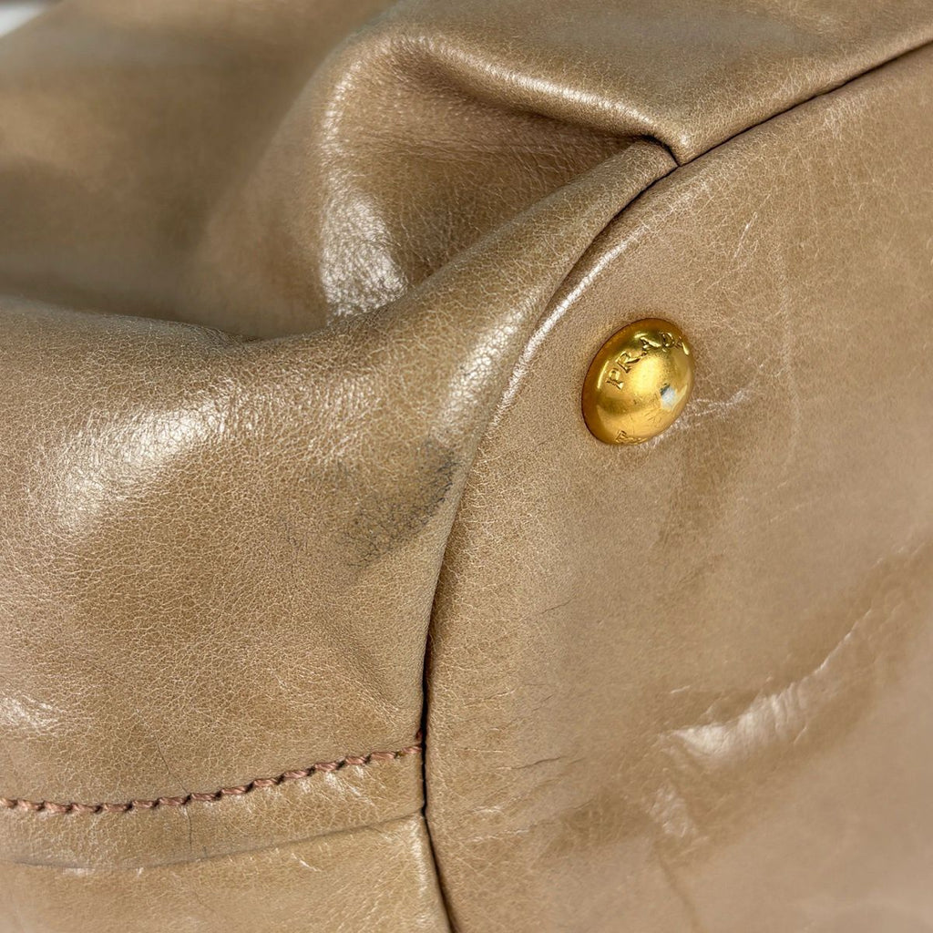 Prada Handbag 2-Way Leather Beige — view 3