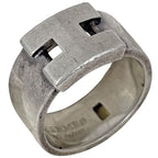 Hermes Crest Ring Logo 925 Sterling Silver