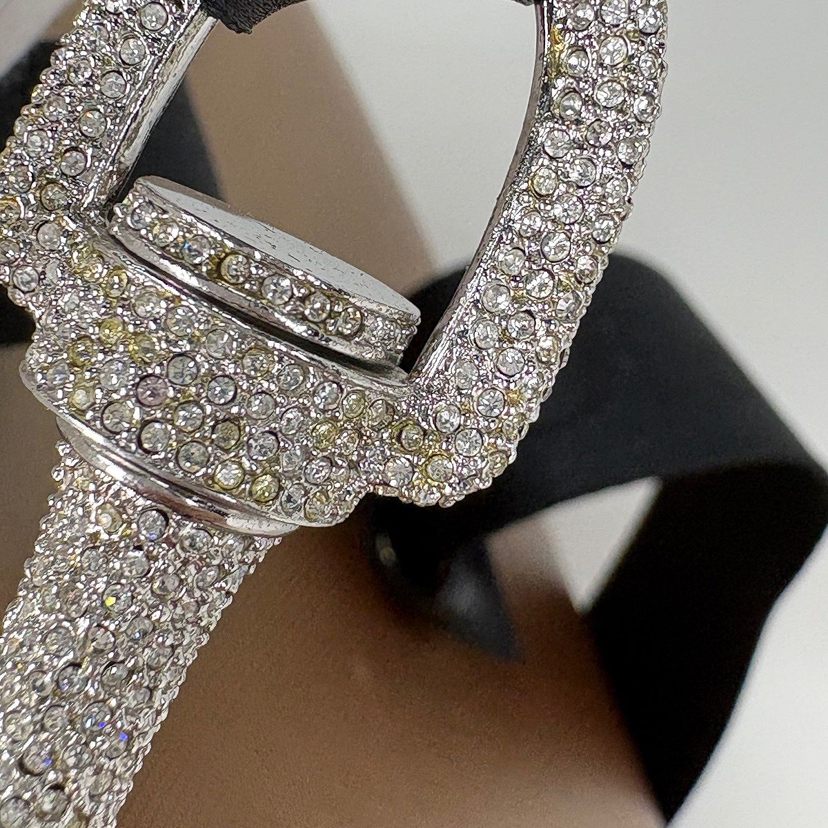Dior Handbag Hardcore Rhinestone Patent Leather Brown — view 6