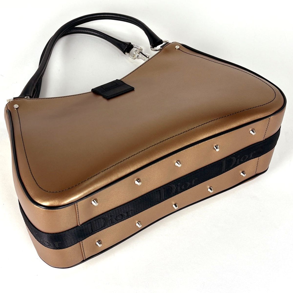 Dior Handbag Hardcore Rhinestone Patent Leather Brown — view 2
