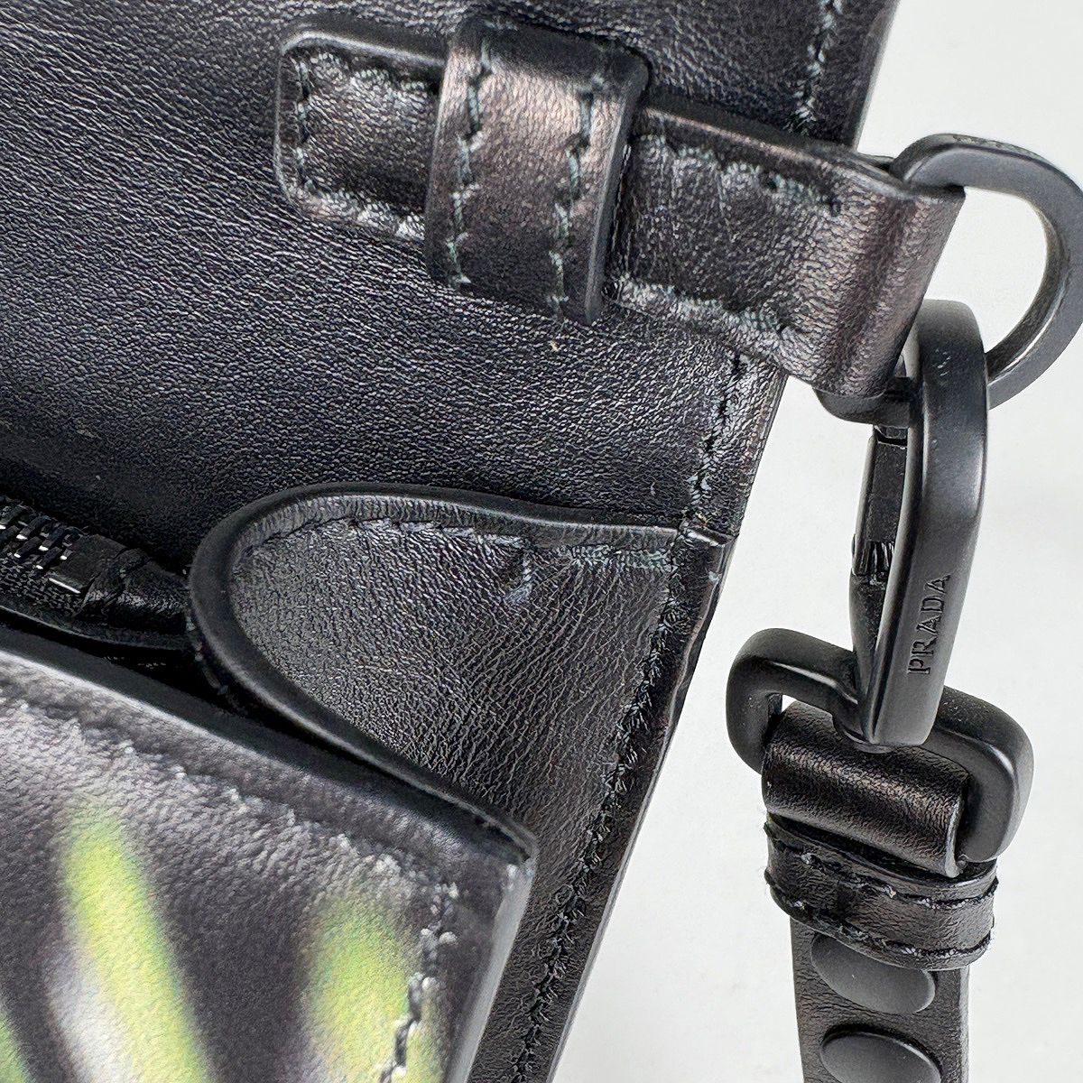 Prada Shoulder Bag Extra Studs Saffiano Leather Nero — view 6