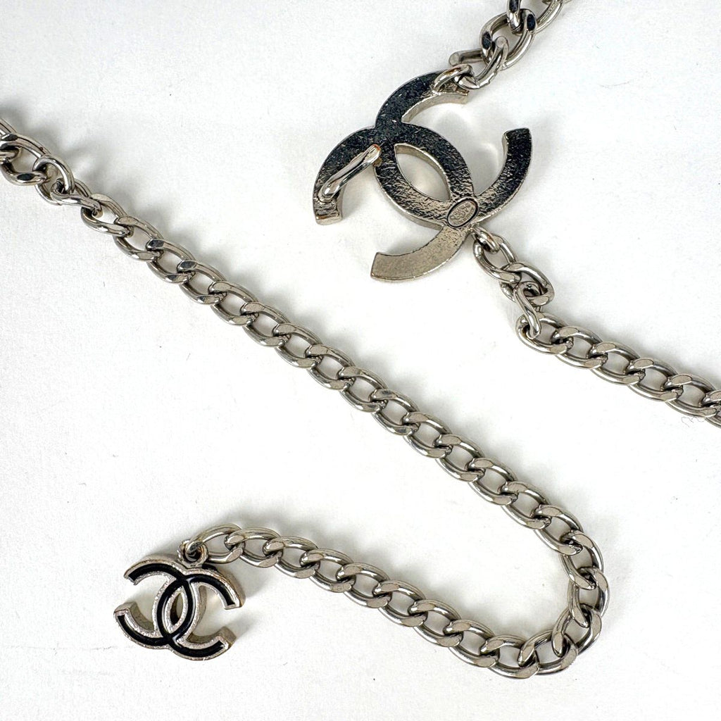 Chanel Belt CC Logo Chain Silver Plated Necklace — view 2