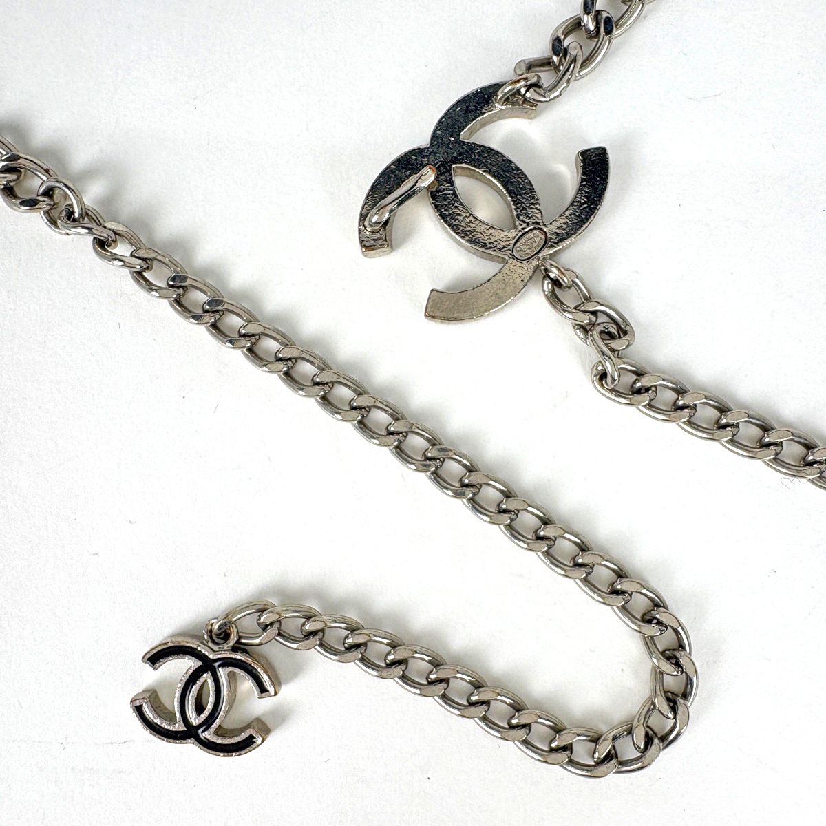 Chanel Belt CC Logo Chain Silver Plated Necklace — view 2