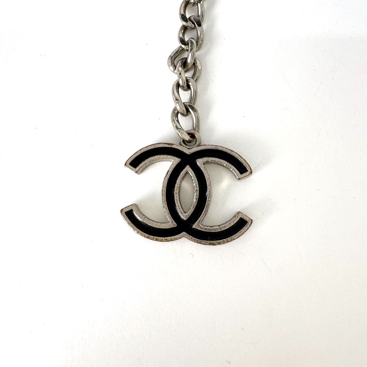 Chanel Belt CC Logo Chain Silver Plated Necklace — view 3