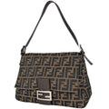 Fendi Shoulder Bag Zucca Pattern Mamma Baguette Canvas Brown