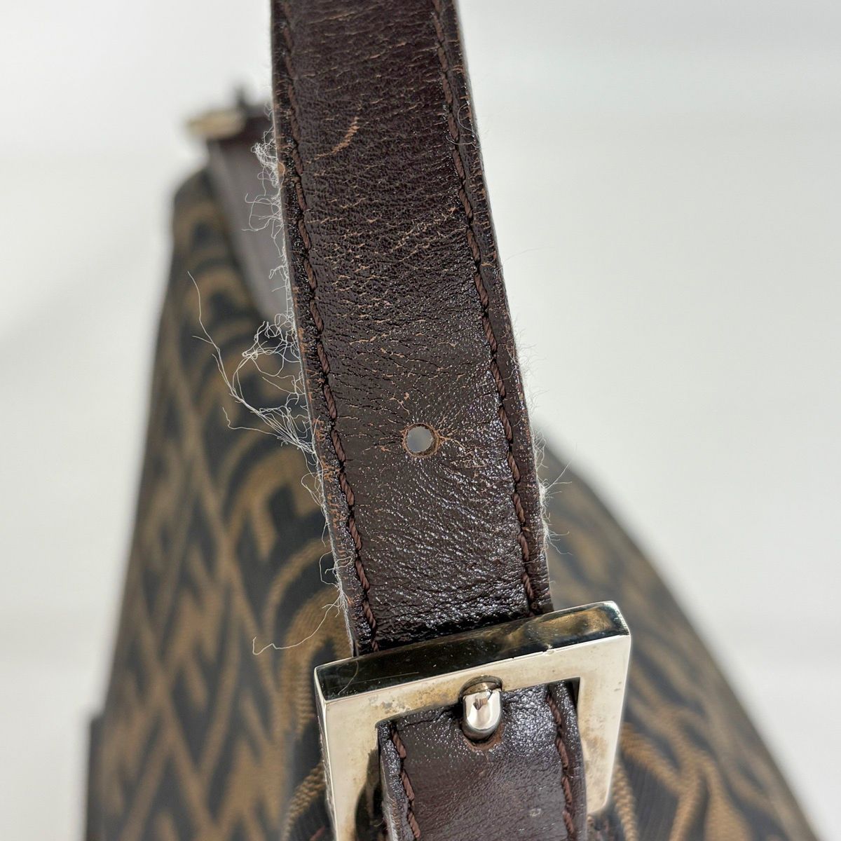 Fendi Shoulder Bag Zucca Pattern Mamma Baguette Canvas Brown — view 7