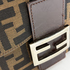 Fendi Shoulder Bag Zucca Pattern Mamma Baguette Canvas Brown — view 5