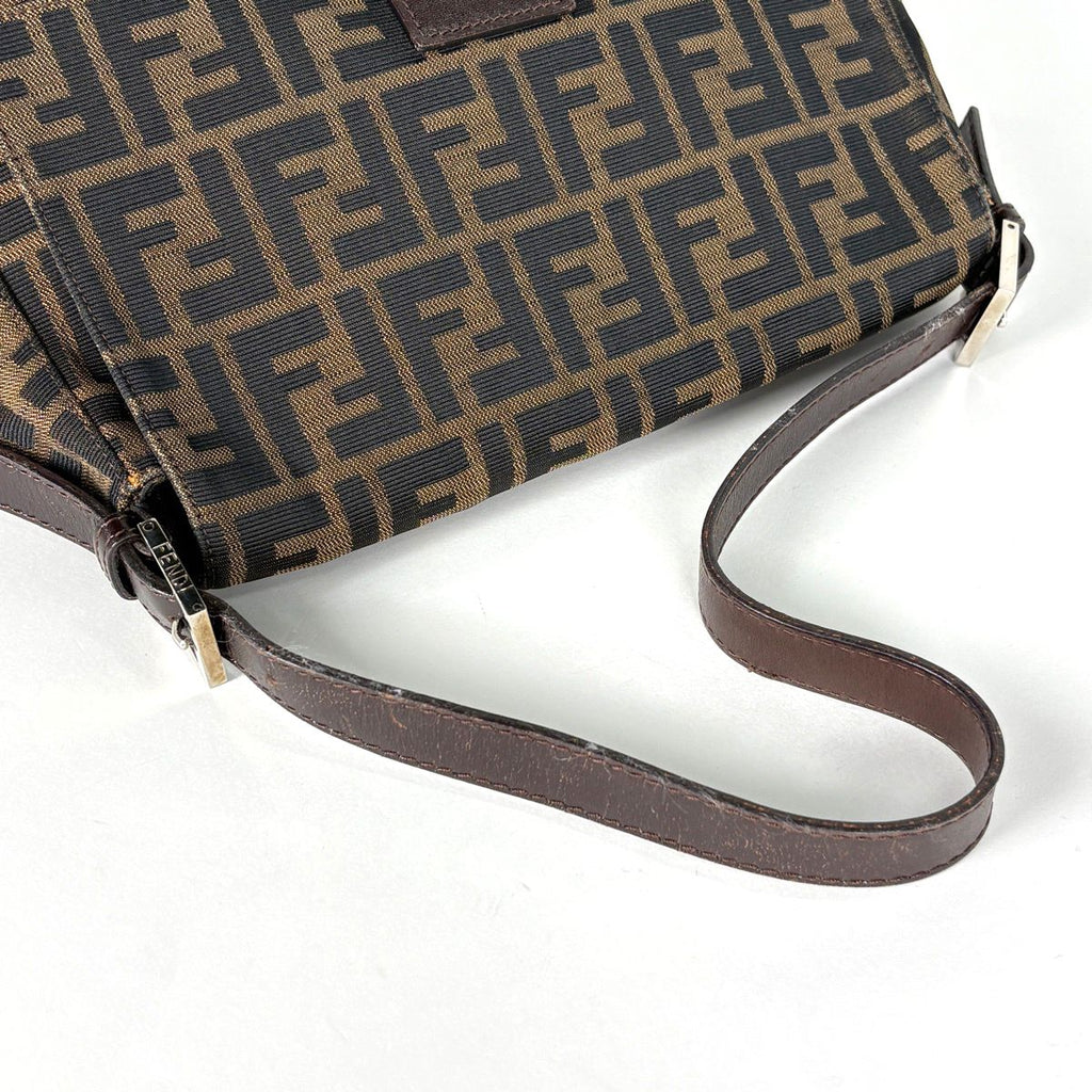 Fendi Shoulder Bag Zucca Pattern Mamma Baguette Canvas Brown — view 8