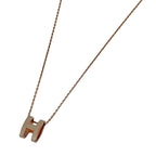Hermes Pop H Necklace Beige Gold