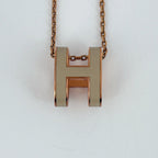 Hermes Pop H Necklace Beige Gold — view 2