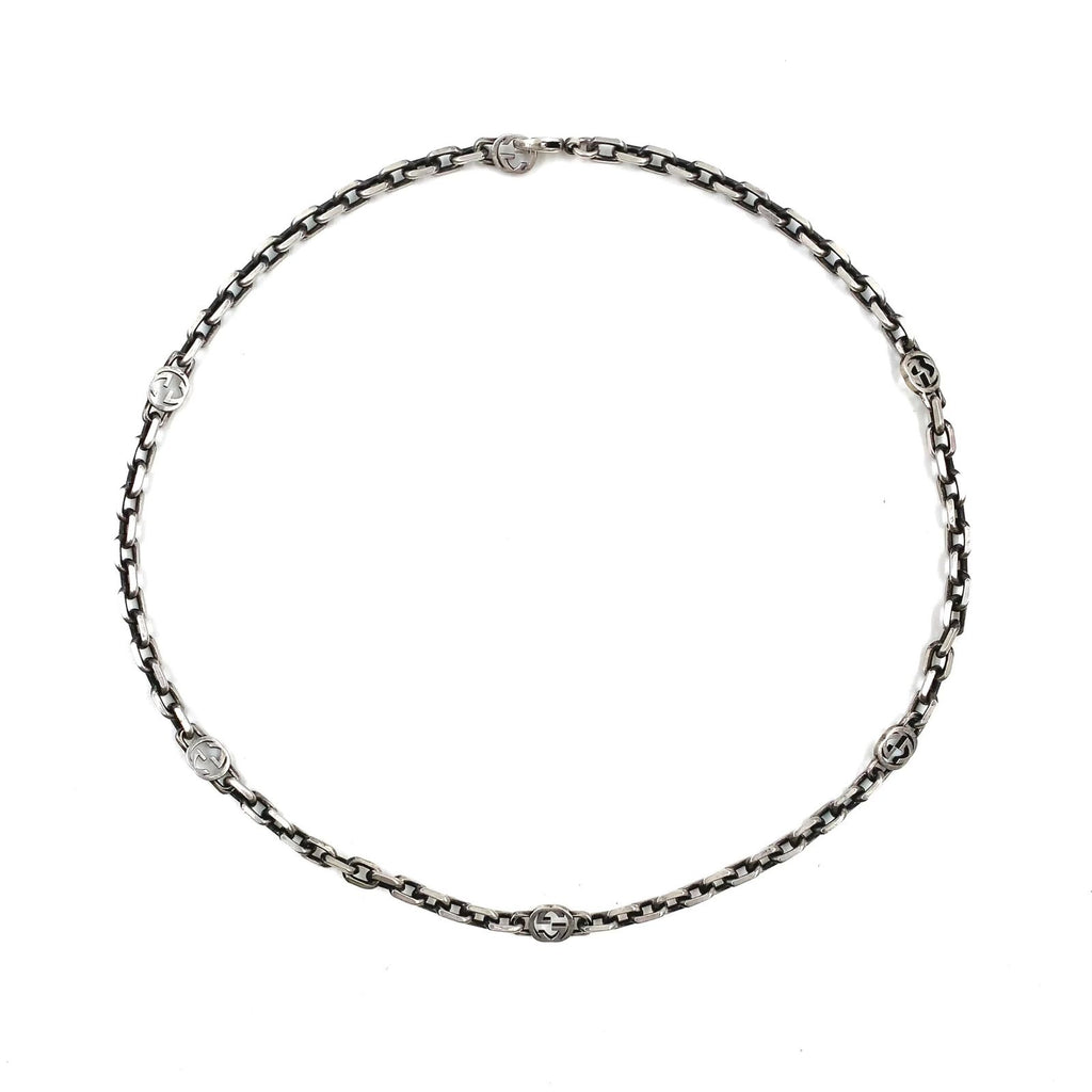Gucci Interlocking G Silver Chain Necklace — view 2
