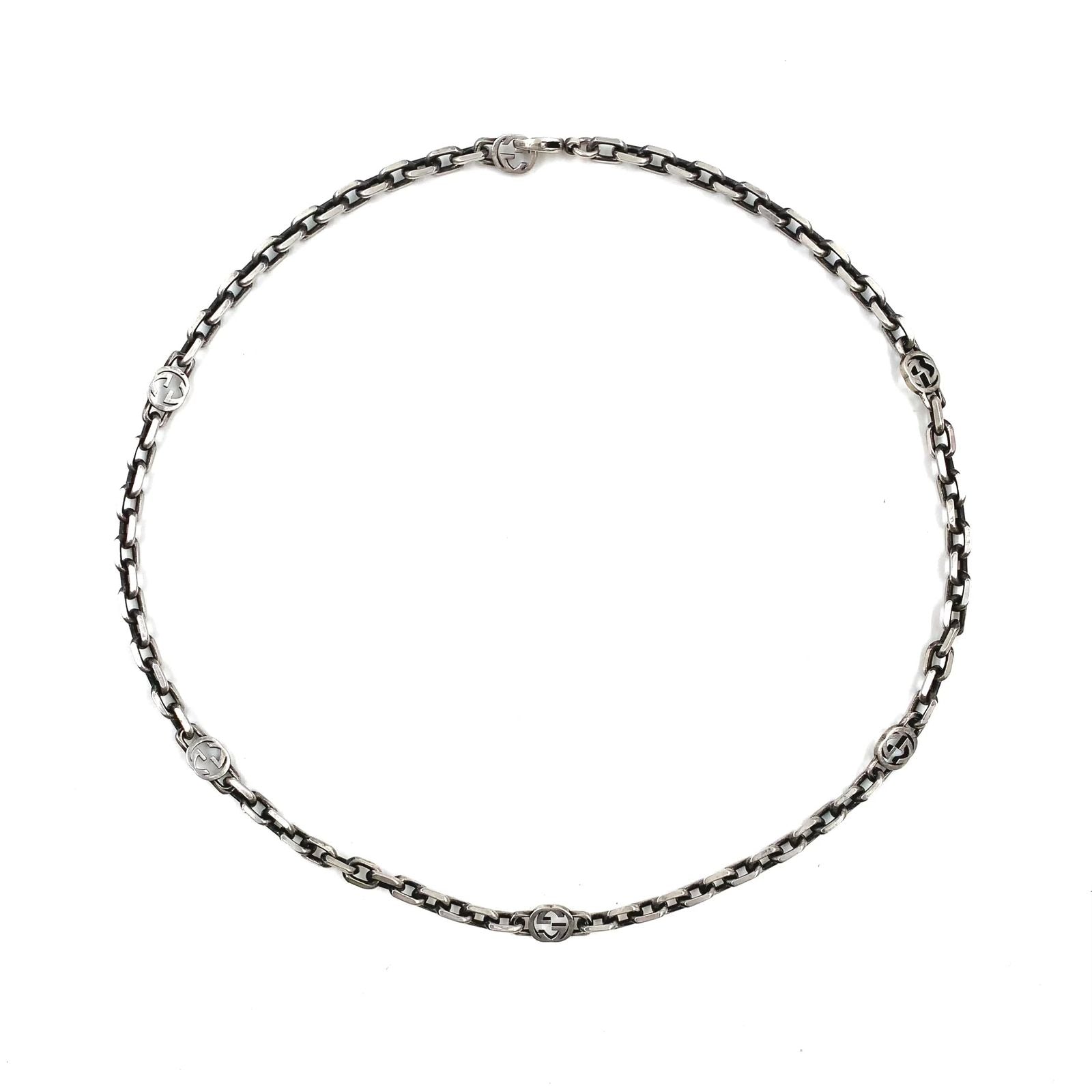Gucci Interlocking G Silver Chain Necklace — view 2