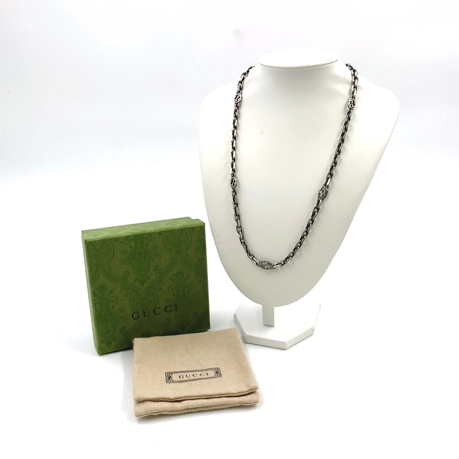 Gucci Interlocking G Silver Chain Necklace — view 8