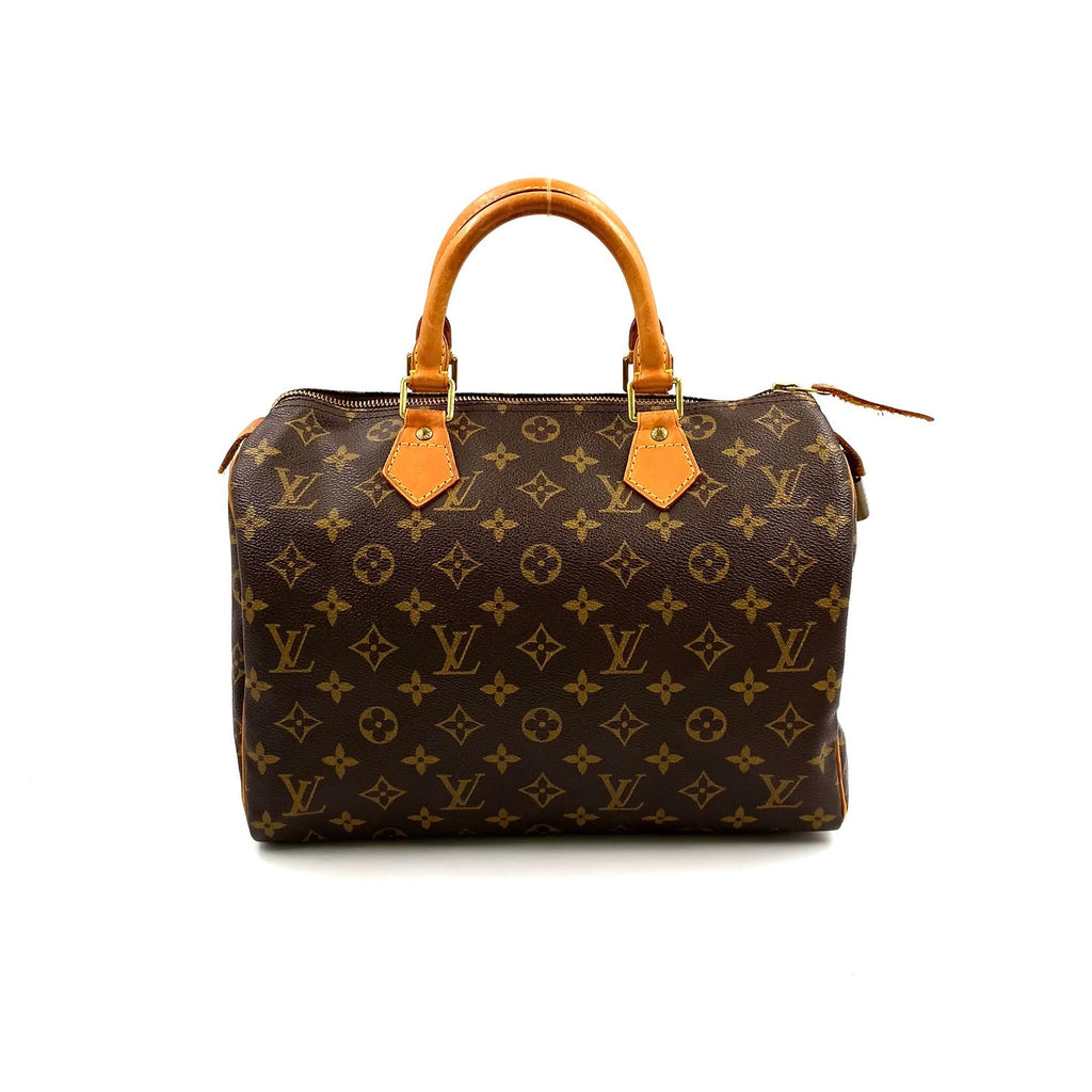 Louis Vuitton Speedy 30 Monogram Leather Brown Light Handbag Gold