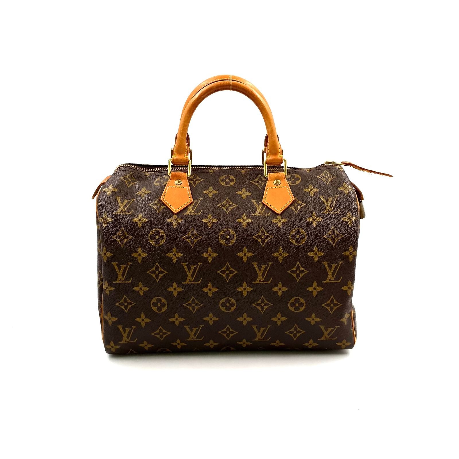 Louis Vuitton Speedy 30 Monogram Leather Brown Light Handbag Gold