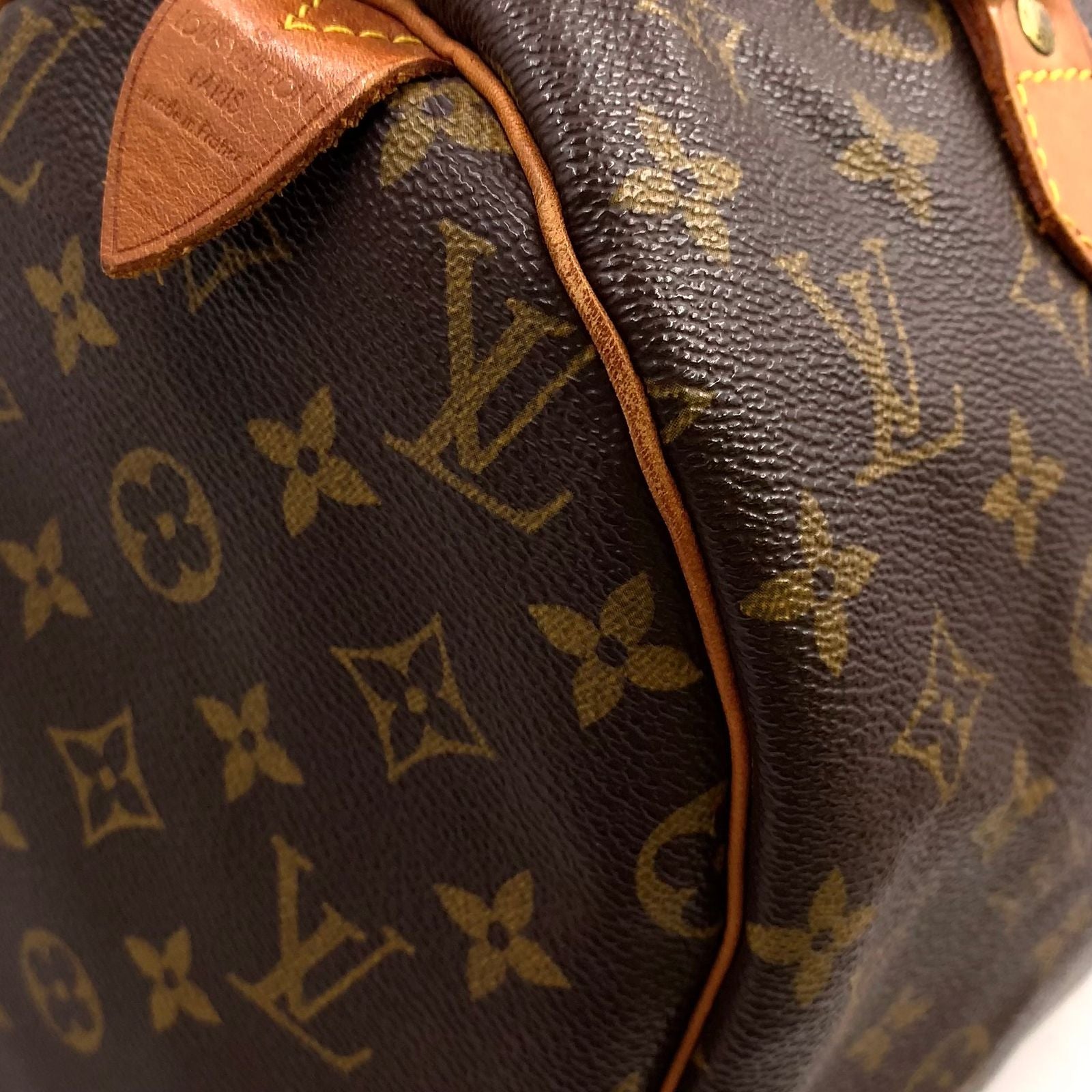 Louis Vuitton Speedy 30 Monogram Leather Brown Light Handbag Gold — view 5