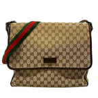 Gucci Shoulder Bag GG Pattern Sherry Beige Dark Brown Leather