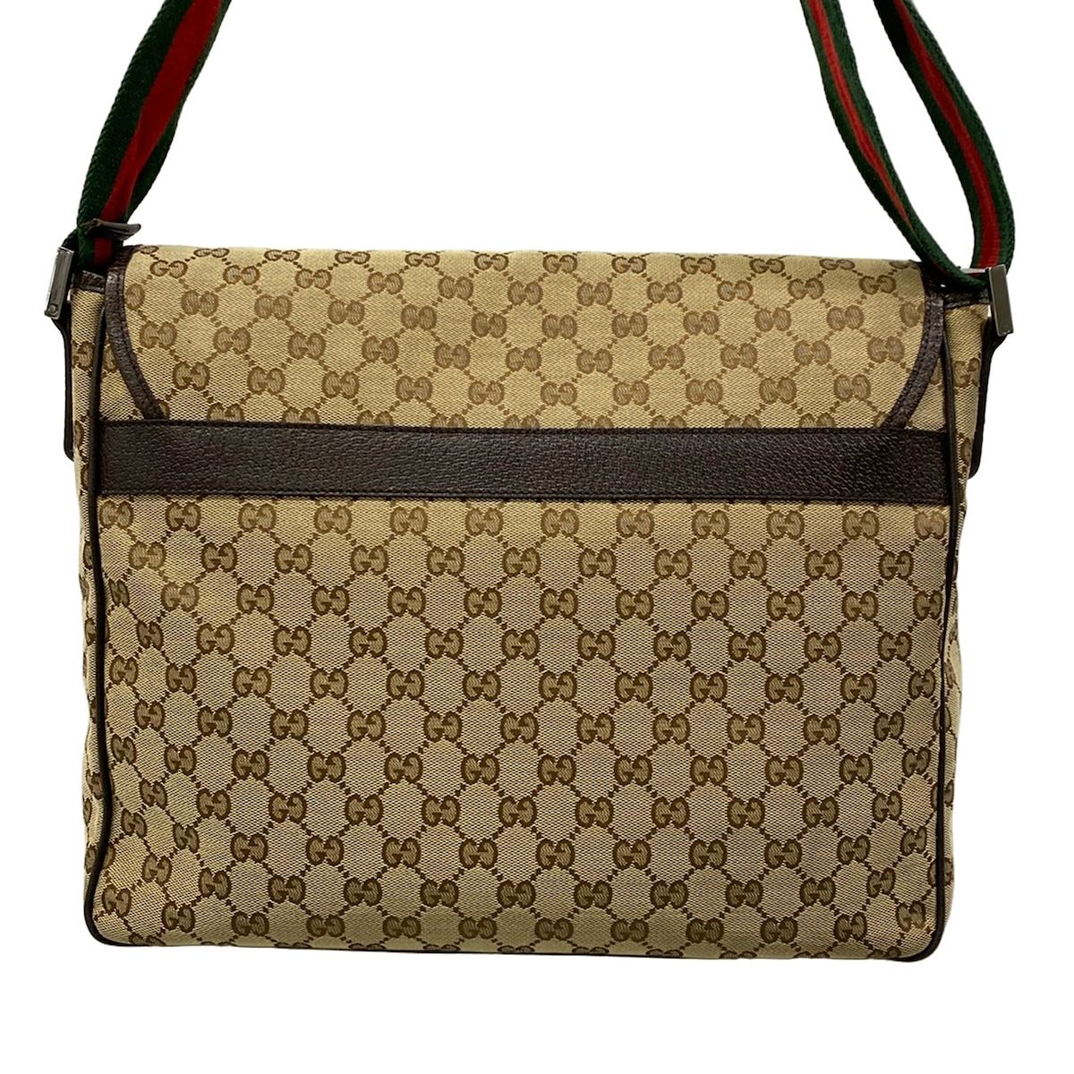 Gucci Shoulder Bag GG Pattern Sherry Beige Dark Brown Leather — view 3