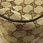 Gucci Shoulder Bag GG Pattern Sherry Beige Dark Brown Leather — view 6