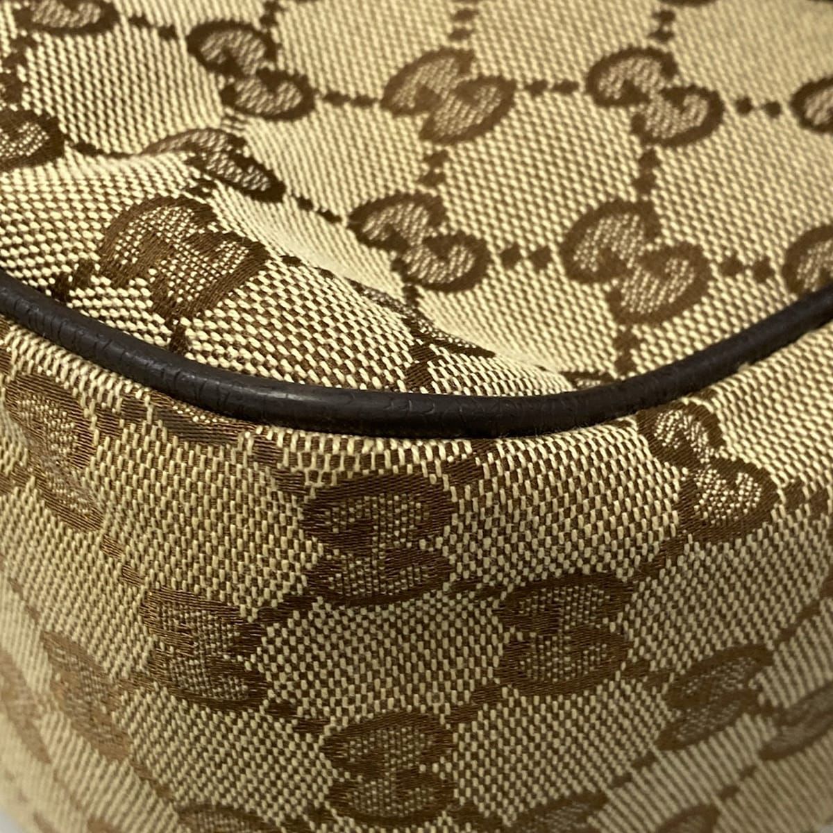 Gucci Shoulder Bag GG Pattern Sherry Beige Dark Brown Leather — view 6