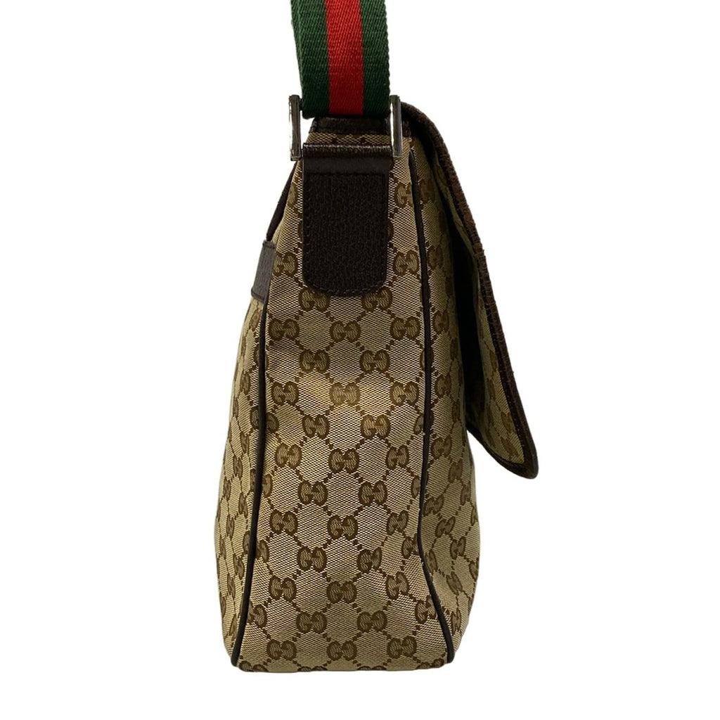 Gucci Shoulder Bag GG Pattern Sherry Beige Dark Brown Leather — view 2