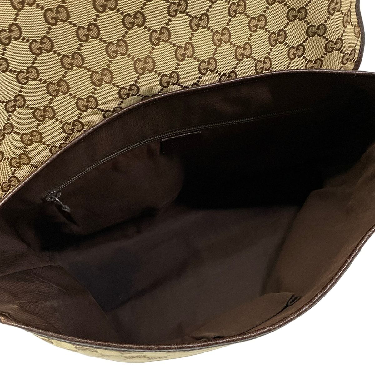 Gucci Shoulder Bag GG Pattern Sherry Beige Dark Brown Leather — view 7