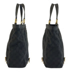 Gucci Abbey Black Gold GG Canvas Leather Tote Bag — view 7