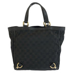 Gucci Abbey Black Gold GG Canvas Leather Tote Bag — view 2