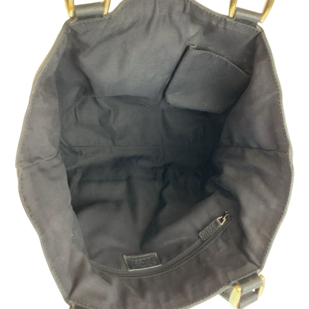 Gucci Abbey Black Gold GG Canvas Leather Tote Bag — view 8