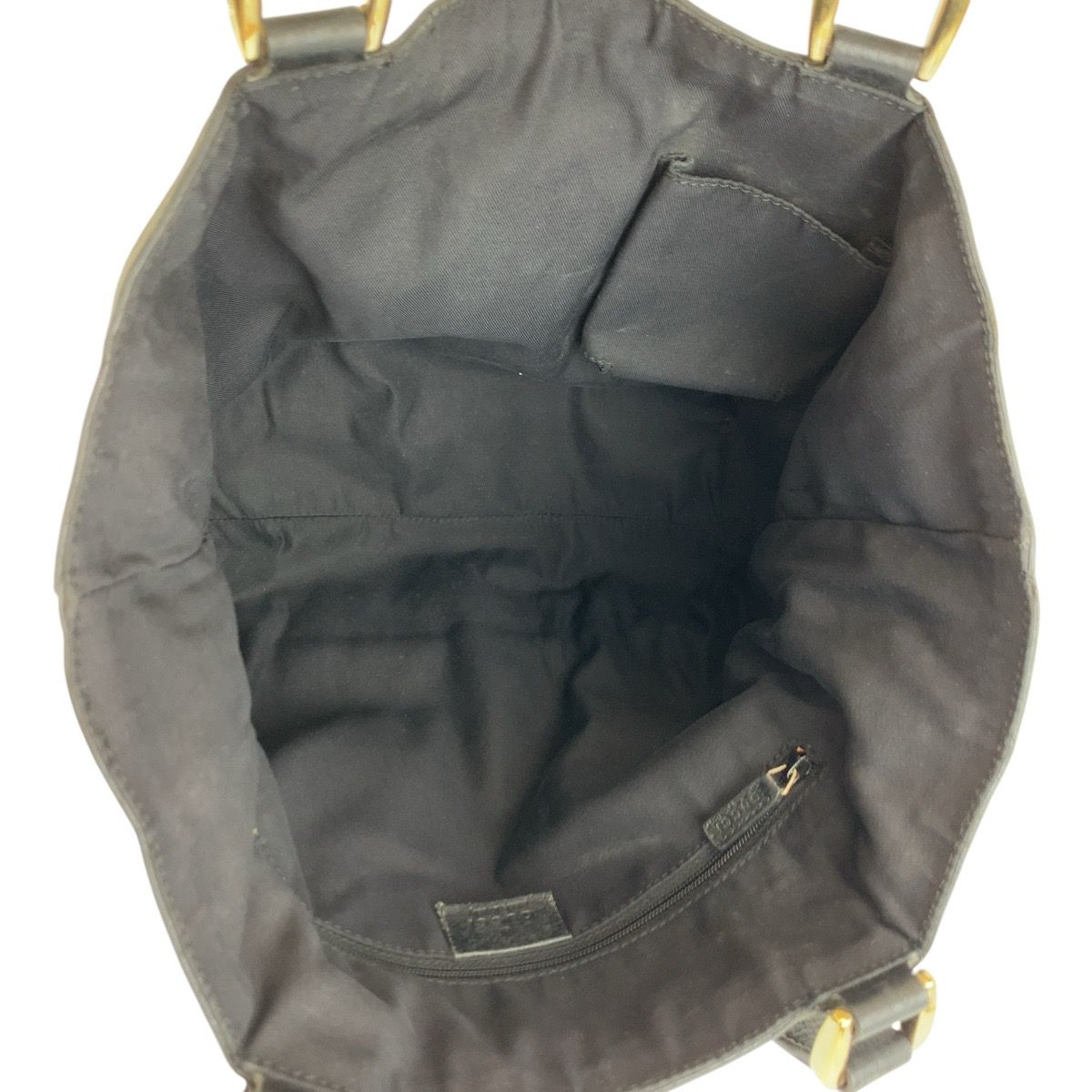 Gucci Abbey Black Gold GG Canvas Leather Tote Bag — view 8