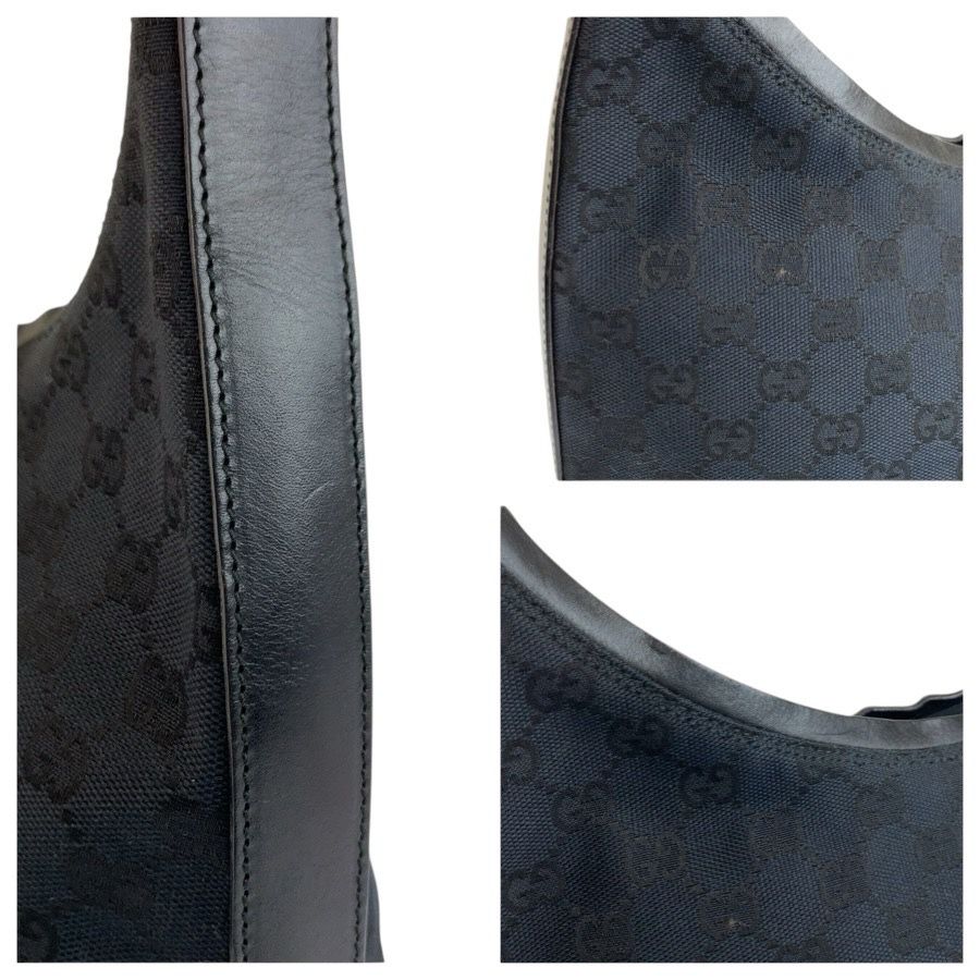 Gucci Black Silver GG Canvas Leather 000 Shoulder Bag — view 5