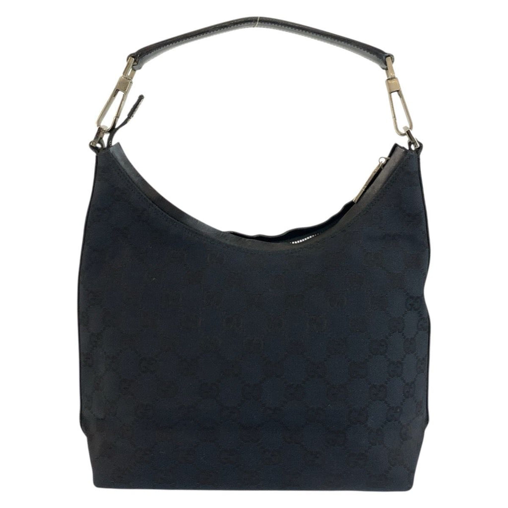 Gucci Black Silver GG Canvas Leather 000 Shoulder Bag — view 2