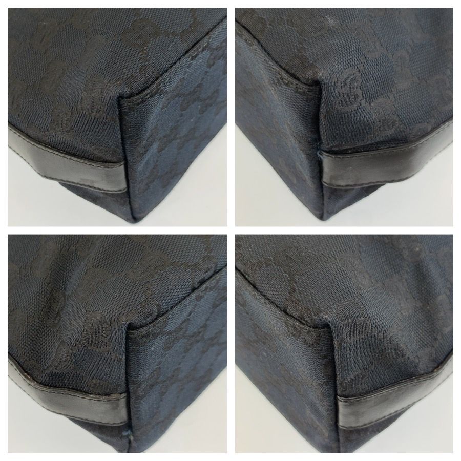 Gucci Black Silver GG Canvas Leather 000 Shoulder Bag — view 4