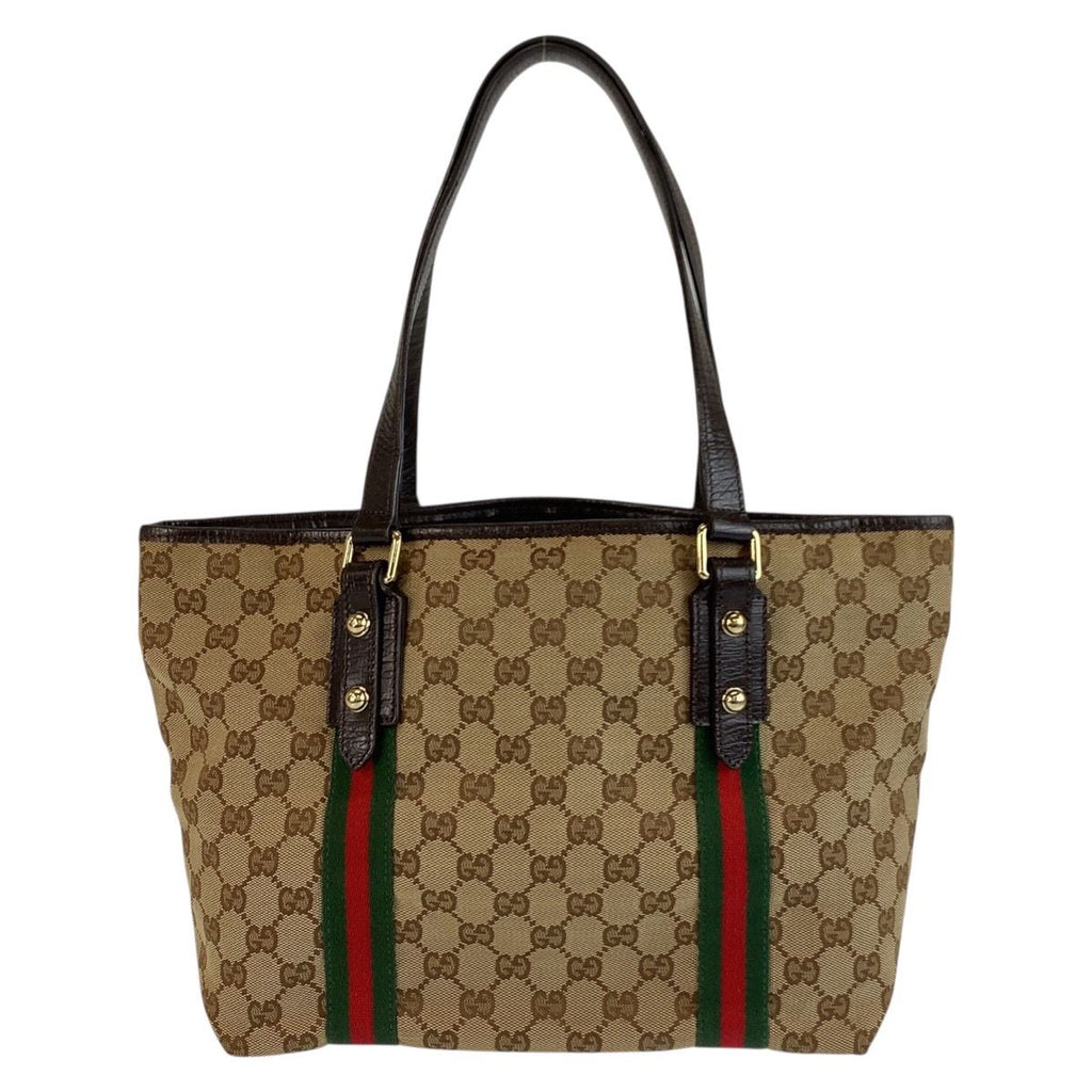 Gucci Sherry Line Beige Brown GG Canvas Tote Shoulder Bag — view 2