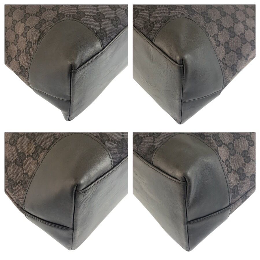 Gucci Black GG Canvas Leather 002 Tote Bag — view 4