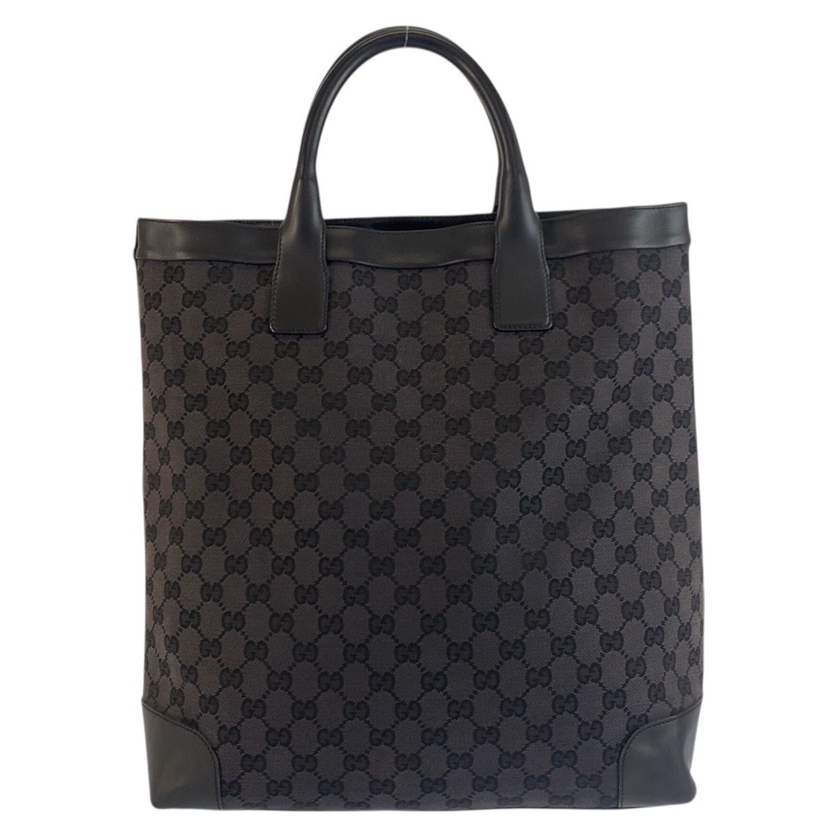 Gucci Black GG Canvas Leather 002 Tote Bag — view 2