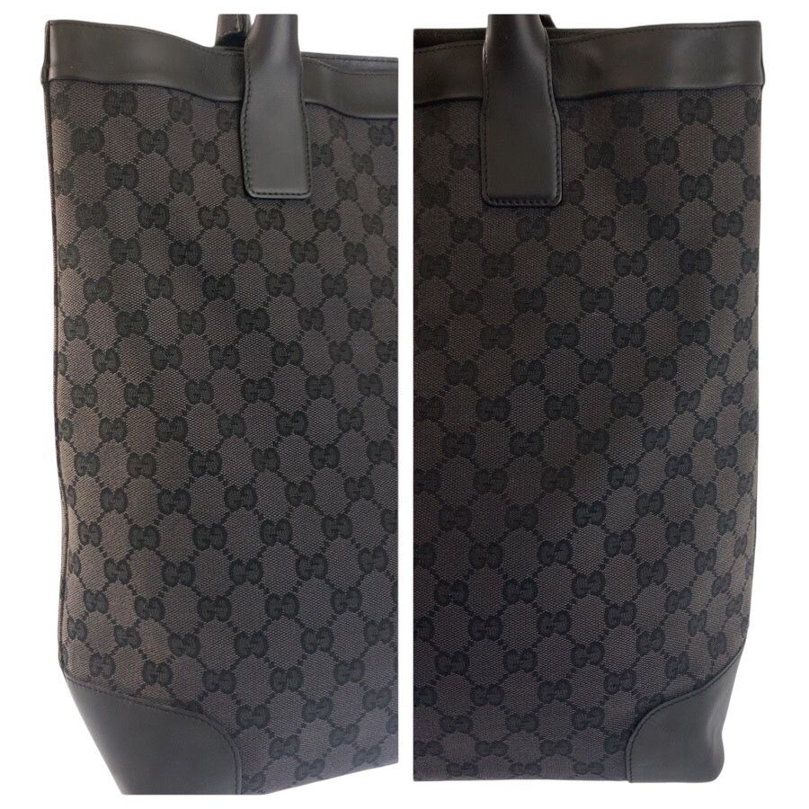 Gucci Black GG Canvas Leather 002 Tote Bag — view 6