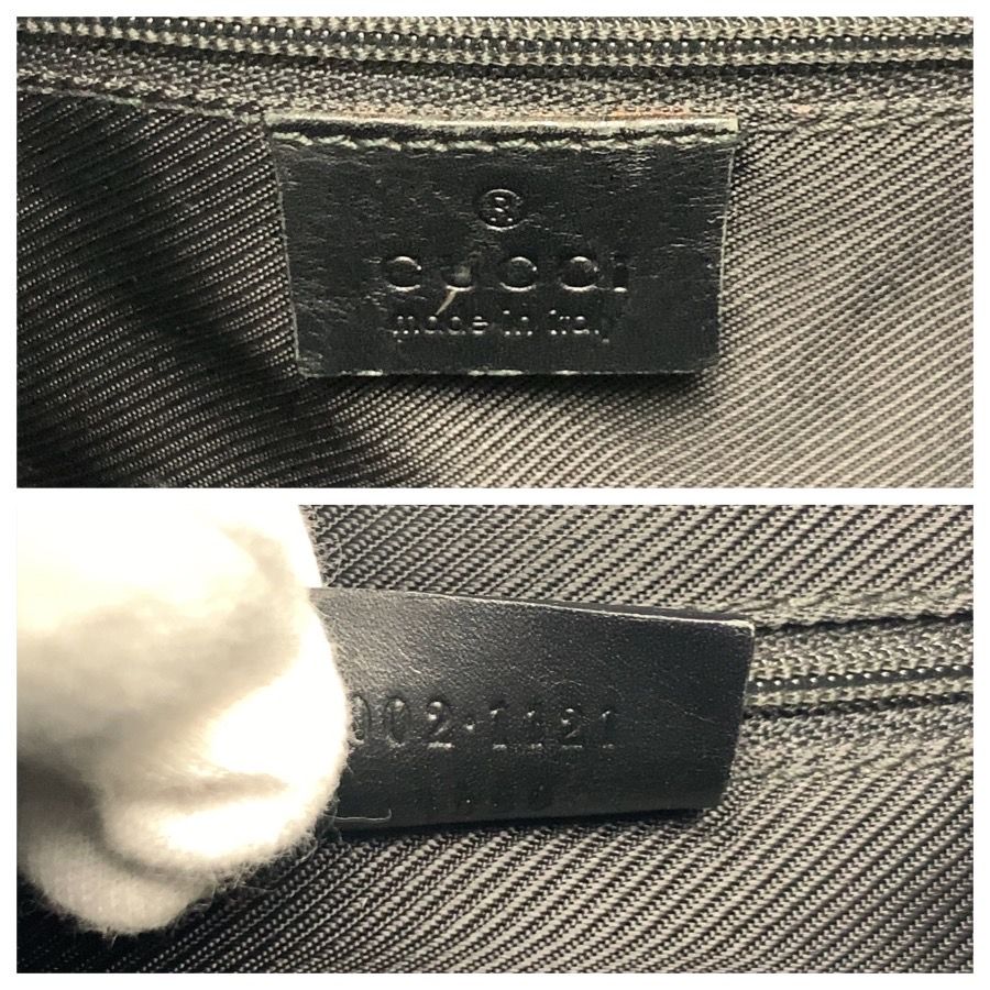 Gucci Black GG Canvas Leather 002 Tote Bag — view 3