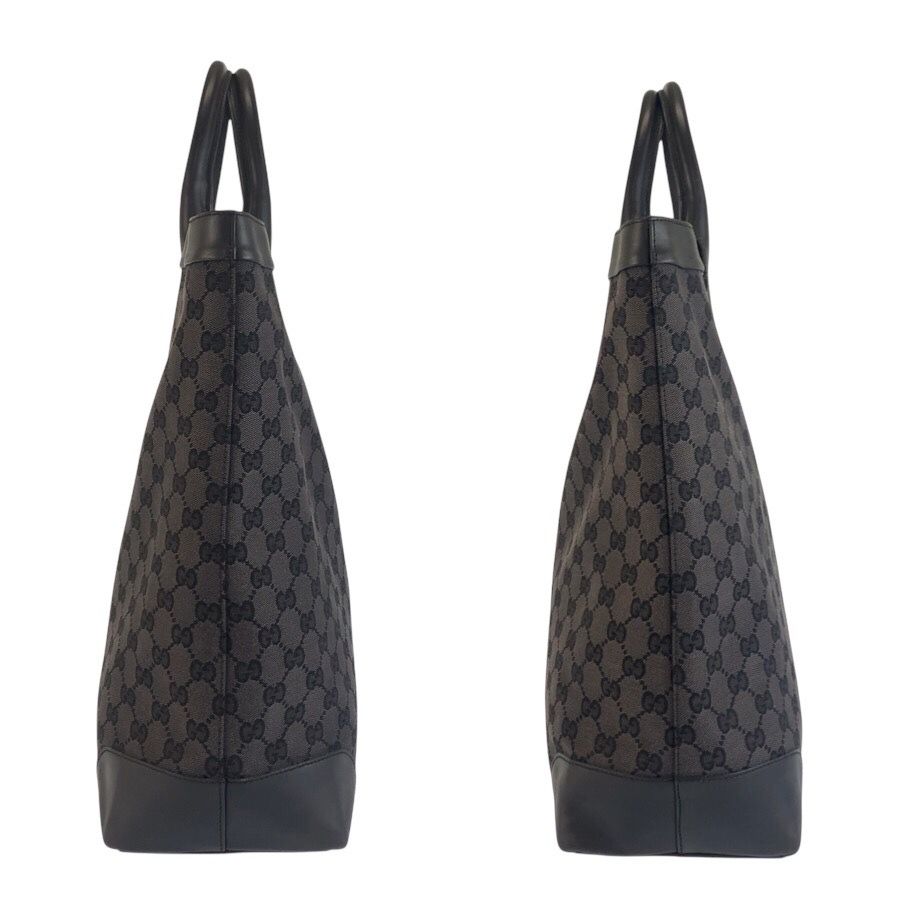 Gucci Black GG Canvas Leather 002 Tote Bag — view 8