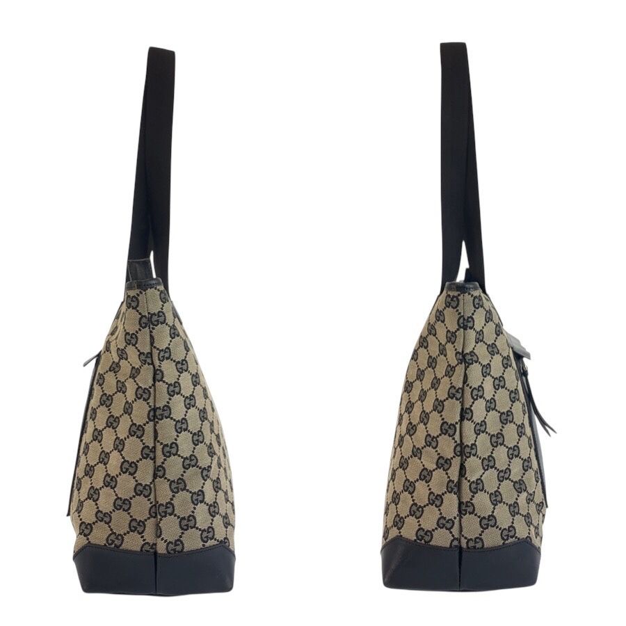 Gucci Black GG Canvas Leather 019 Tote Shoulder Bag — view 7