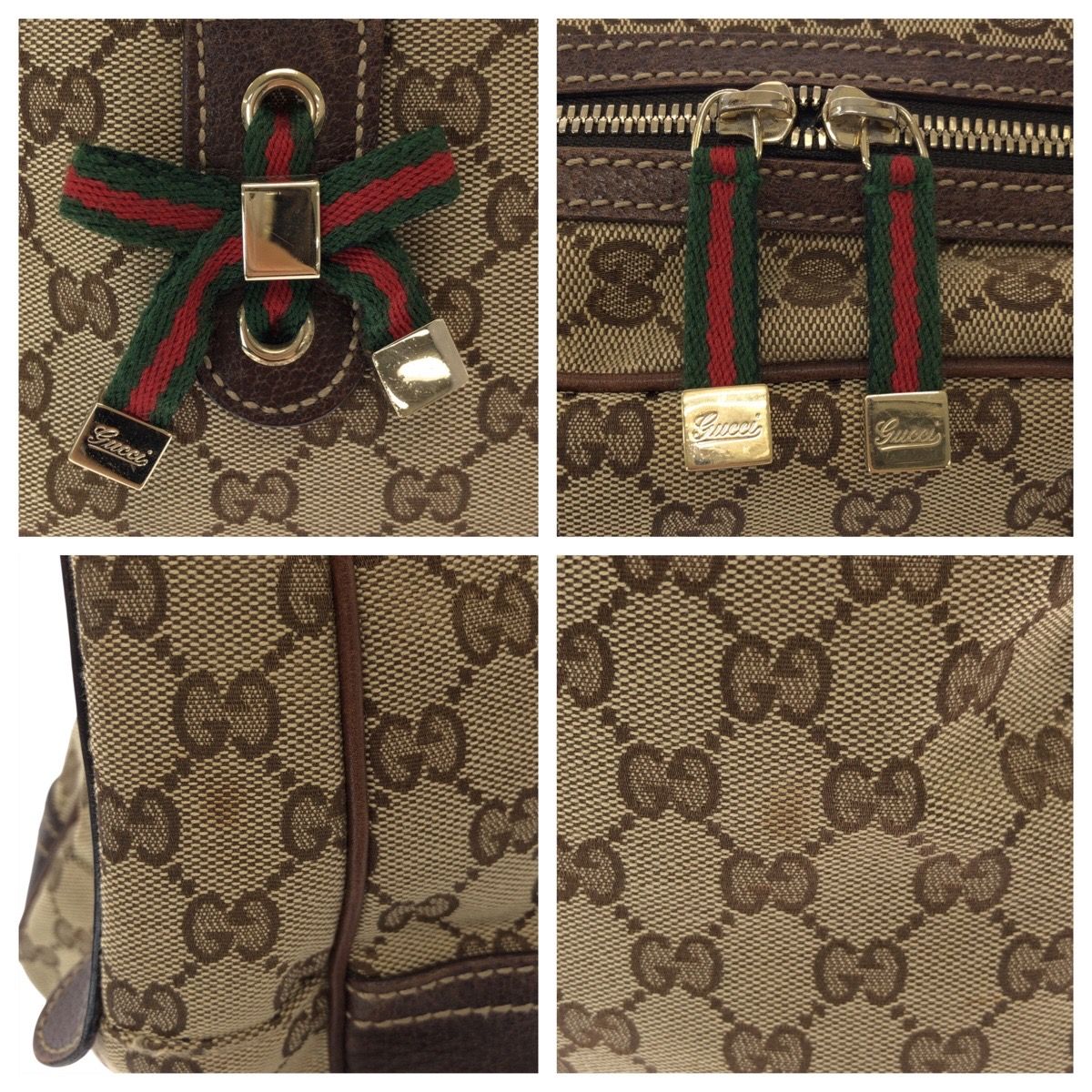 Gucci Sherry Line Principe Beige Brown GG Canvas Leather Tote Shoulder Bag — view 4