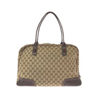 Gucci Sherry Line Principe Beige Brown GG Canvas Leather Tote Shoulder Bag — view 2