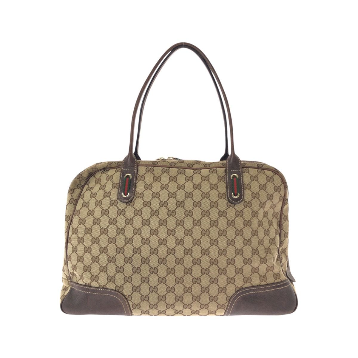Gucci Sherry Line Principe Beige Brown GG Canvas Leather Tote Shoulder Bag — view 2