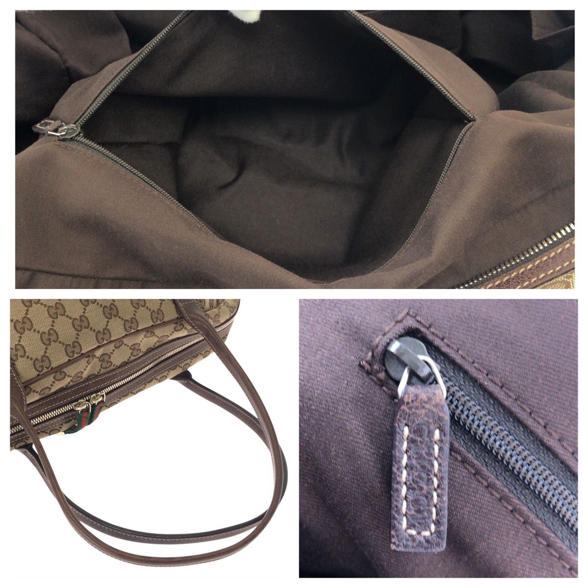 Gucci Sherry Line Principe Beige Brown GG Canvas Leather Tote Shoulder Bag — view 5