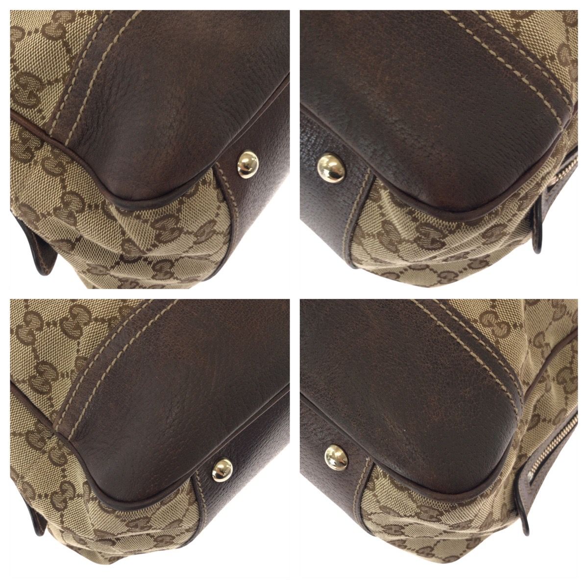 Gucci Sherry Line Principe Beige Brown GG Canvas Leather Tote Shoulder Bag — view 3