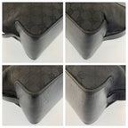 Gucci Black GG Canvas Leather Tote Bag — view 4
