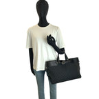 Gucci Black GG Canvas Leather Tote Bag — view 6
