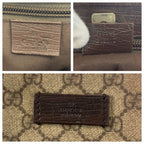 Gucci Beige Brown GG Supreme Canvas Leather Tote Shoulder Bag — view 3